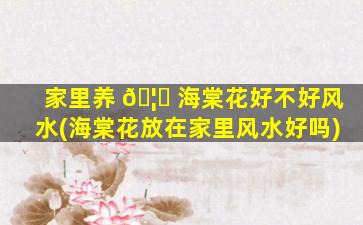 家里养 🦄 海棠花好不好风水(海棠花放在家里风水好吗)